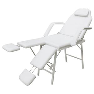 vidaXL Kosmetikstuhl Tragbar Kunstleder 185&times;78&times;76 cm Wei&szlig;