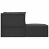 vidaXL 5-tlg. Garten-Lounge-Set mit Kissen Schwarz Poly Rattan