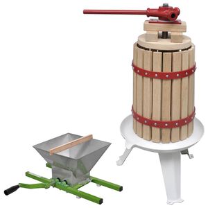 vidaXL 2-tlg. Obst- & Weinpresse und M&uuml;hle-Set