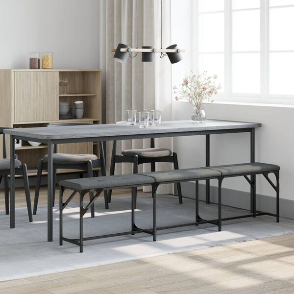vidaXL Essbank Dunkelgrau 186x32x45 cm Stahl und Stoff