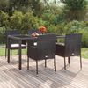vidaXL Gartenst&uuml;hle mit Kissen 4 Stk. Poly Rattan Schwarz