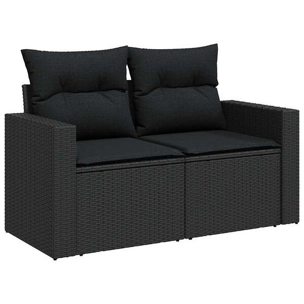 vidaXL Garten-Sofa-Set 9 pcs Schwarz Poly-Rattan