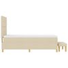 vidaXL Boxspringbett mit Matratze Creme 100 x 200 cm Stoff