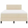 vidaXL Boxspringbett mit Matratze Creme 120 x 200 cm Stoff