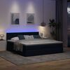 vidaXL Ottomane Bett mit Matratze & LEDs Blau 180x200 cm Stoff