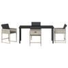 vidaXL Garten Essgruppe mit Kissen 5 pcs Hellgrau Poly-Rattan