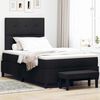 vidaXL Boxspringbett mit Matratze Schwarz 120 x 200 cm Stoff