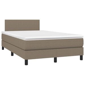 vidaXL Boxspringbett mit Matratze Taupe 120x190 cm Stoff