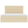 vidaXL Aufbewahrungsbett mit Matratze Creme 160 x 200 cm Polyester