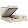 vidaXL Ottoman-Bett mit Matratze und LED Creme 180 x 200 cm Stoff
