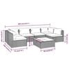 vidaXL 7-tlg. Garten-Lounge-Set mit Kissen Poly Rattan Schwarz