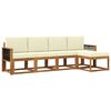 vidaXL Outdoor-Sofagarnitur 5 stk. Natur und Creme Polyester