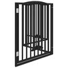vidaXL 4-tlg. Hundetor mit T&uuml;r Faltbar Schwarz 320 cm Pappelholz