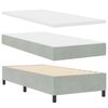 vidaXL Boxspringbett mit Matratze Hellgrau 90 x 200 cm Stoff