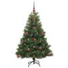 vidaXL K&uuml;nstlicher Weihnachtsbaum mit 150 LEDs Gr&uuml;n 120 cm PE und PVC