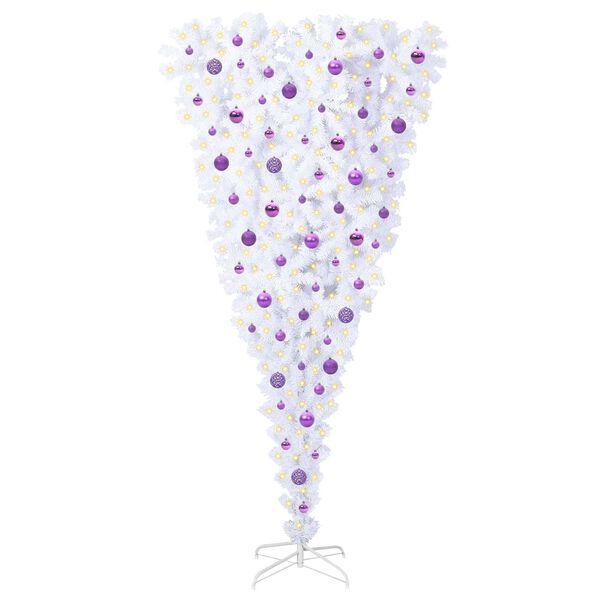 vidaXL Künstlicher Weihnachtsbaum Weiß 210 cm PVC und Stahl