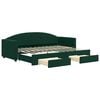 vidaXL Tagesbett Ausziehbar mit Schubladen Dunkelgr&uuml;n 80x200 cm Samt