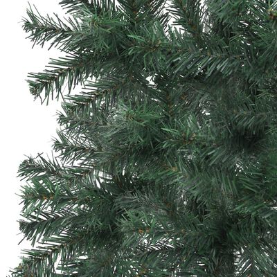 vidaXL Künstlicher Eck-Weihnachtsbaum mit Beleuchtung Grün 210 cm PVC