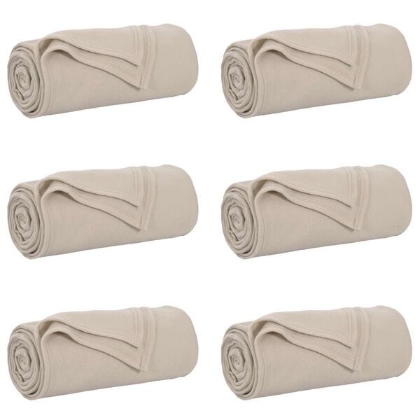 vidaXL Wohndecken 6 pcs Beige 270 x 240 cm Fleece