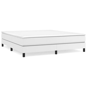 vidaXL Boxspringbett mit Matratze Wei&szlig; 160x200 cm Kunstleder