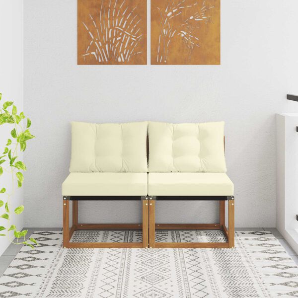 vidaXL 2 St&uuml;ck Outdoor Mittelsofa