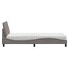 vidaXL Bett mit Matratze "Hanko" Taupe 80x200 cm Stoff