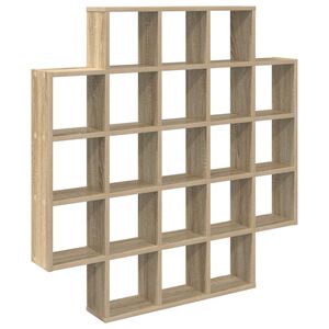 vidaXL Wandregal Sonoma-Eiche 100 x 13 x 100 cm Holzwerkstoff