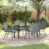 vidaXL Garten Essgruppe mit Kissen 5 pcs Grau Poly-Rattan