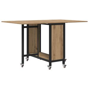 vidaXL Faltbarer Esstisch mit Rollen 130 x 80 x 76,5 cm Stahl PB