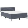 vidaXL Boxspringbett mit Matratze Dunkelgrau 200 x 140 cm Samt