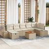 vidaXL Gartensofa-set mit Kissen mit Speicher 8 pcs Beige Poly-Rattan