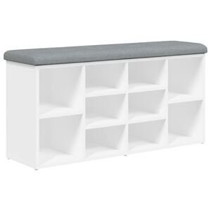 vidaXL Schuhbank Wei&szlig; 102 x 32 x 50 cm Holzwerkstoff