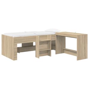 vidaXL Hochbett mit Schreibtisch f&uuml;r Kinder 2 Stk. Sonoma-Eiche