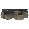 vidaXL 7-tlg. Garten-Sofagarnitur mit Kissen Grau Poly Rattan