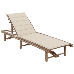 vidaXL Garten-Sonnenliege mit Auflage Bambus