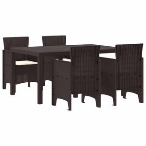 vidaXL Garten Essgruppe 5 pcs Braun Polt Rattan