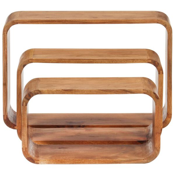 vidaXL Beistelltische 3 Stk. Massivholz mit Honigfarbenem Finish