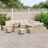 vidaXL Gartensofa-set mit Kissen 13 pcs Beige Poly-Rattan
