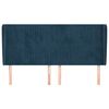 vidaXL Kopfteil mit Ohren Dunkelblau 183x23x118/128 cm Samt