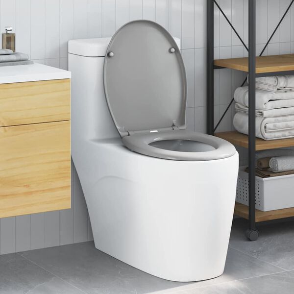 vidaXL Toilettensitz Grau 44,8 x 37,3 x 4,2 cm Duroplast