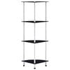 vidaXL Regal mit 4 Ablagen Schwarz 30x30x100 cm Hartglas