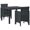 vidaXL Garten Essgruppe 3 pcs Anthrazit Polypropylen