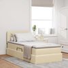 vidaXL Bett mit Stauraum und LED mit Matratze Creme 100 x 200 cm Stoff