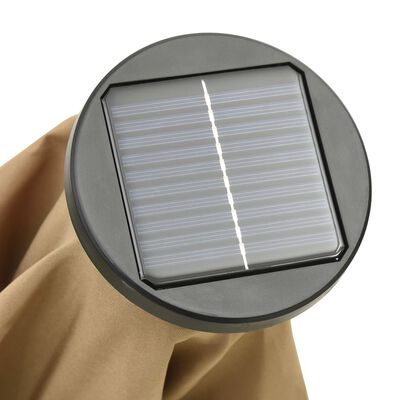vidaXL Sonnenschirm mit LED-Leuchten Taupe 200x211cm Aluminium