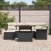 vidaXL Garten-Sofa-Set mit Speicher 7 pcs Schwarz Poly Rattan