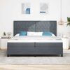 vidaXL Boxspringbett mit Matratze mit LED Dunkelgrau 200 x 200 cm Samt