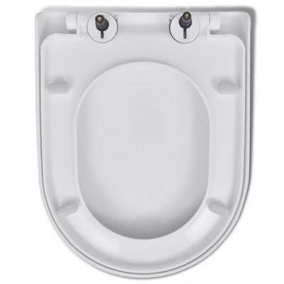 vidaXL Toilettensitz mit Absenkautomatik und Quick-Release Weiß Eckig