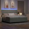 vidaXL Boxspringbett mit Matratze mit LED Hellgrau 200 x 200 cm Samt