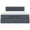 vidaXL Ottoman-Bett mit Matratze Dunkelgrau 140x190 cm Samt