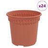 vidaXL Runder Blumentopf 24 pcs Ziegelrot &Oslash; 15 x 12 cm Kunststoff